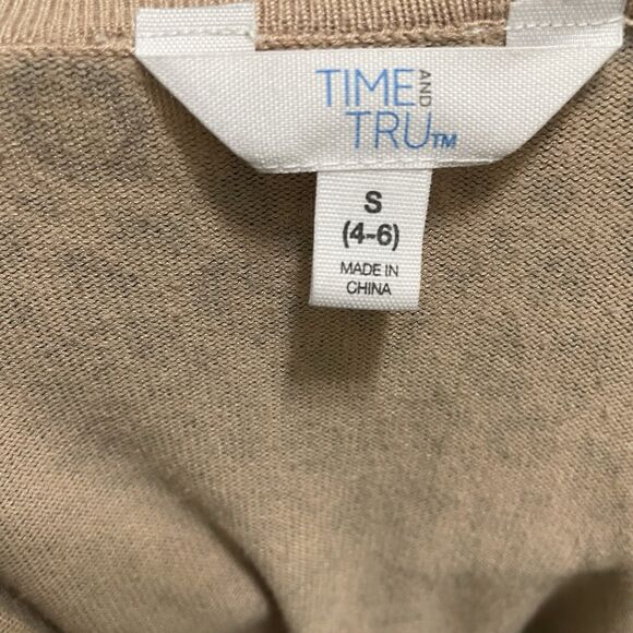 Time and Tru Leopard Print Button Up Knit Cardigan Sweater Women's Small 4 - 6 - Picture 6 of 7